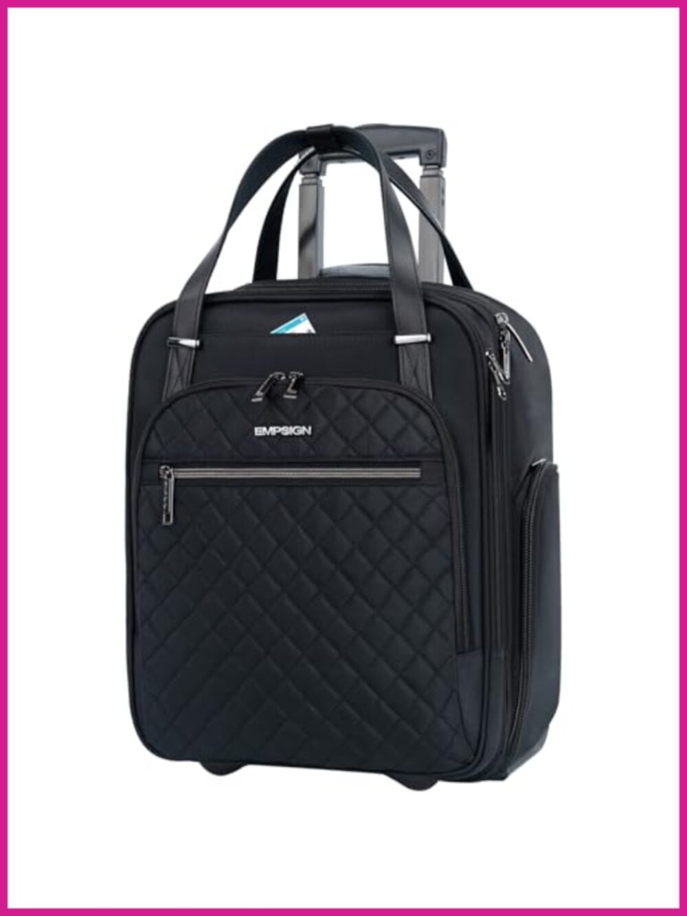 16" Underseat Carry On Wheeled Bag Polyester Rolling Laptop Travel